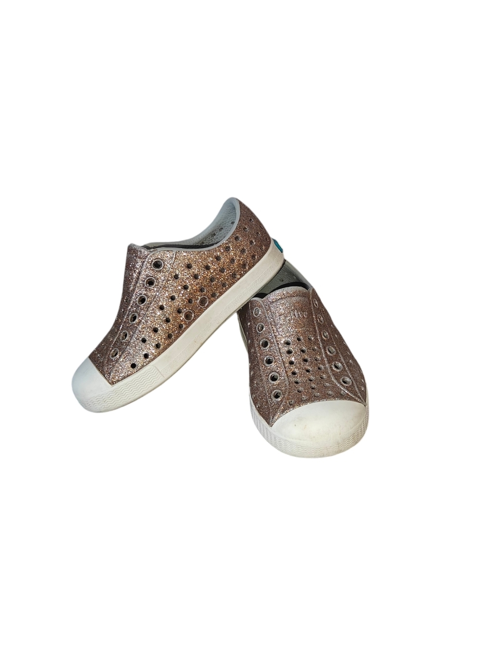 Native Jefferson Slip-On Sneakers Glitter Rose Gold Girls Size 7c Toddler